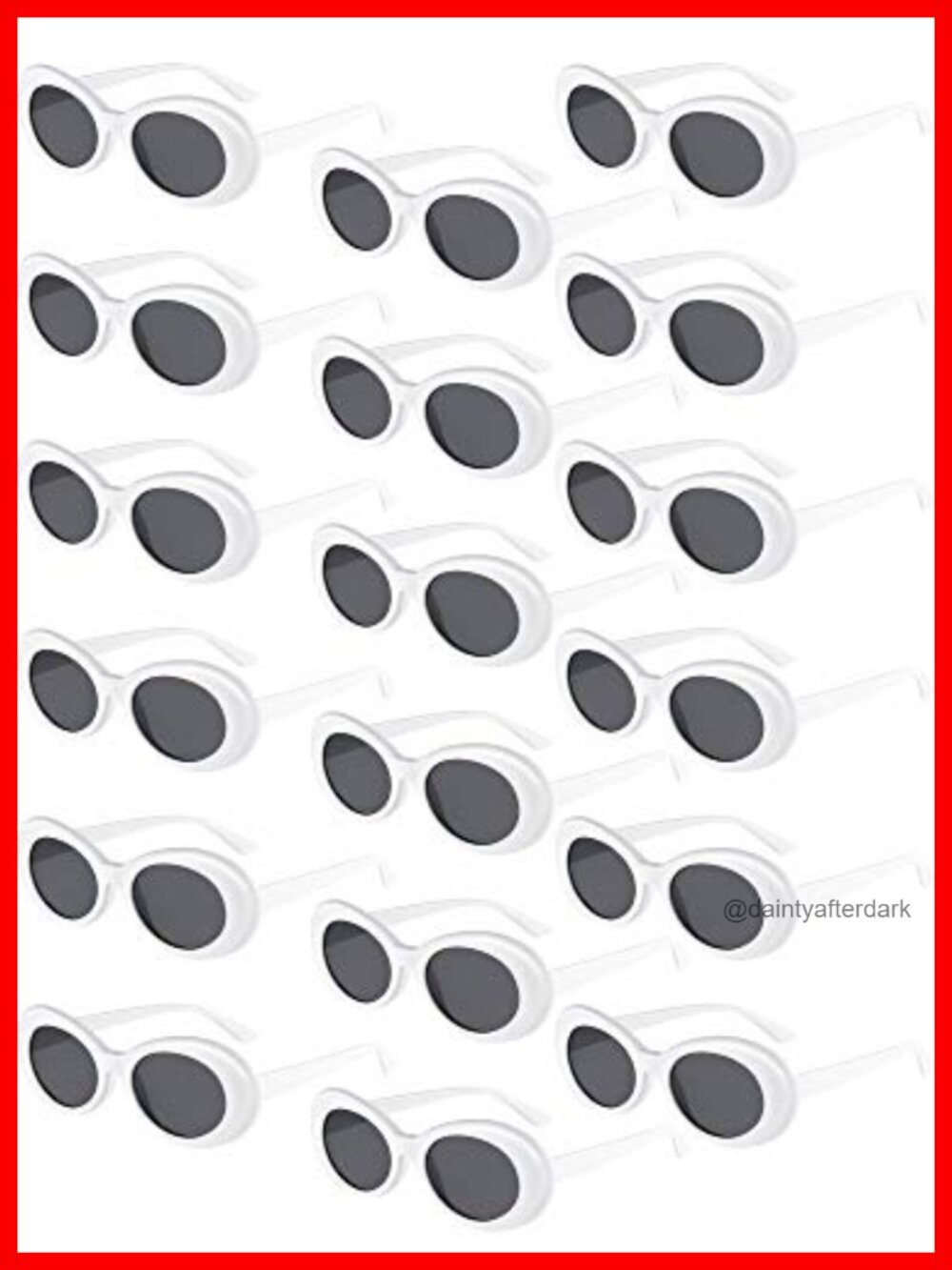18 Pack Retro Oval Sunglasses Thick Plastic Frames UV Protection